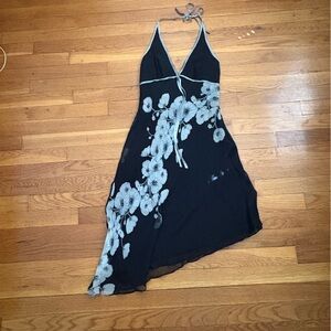 BCBGMaxAzria Black Dress with White Floral Design